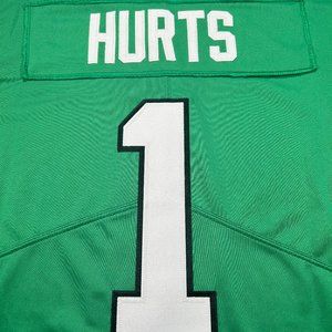 Philadelphia Eagles #1 Jalen Hurts All-Stitched Kelly Green Jersey Men's Large